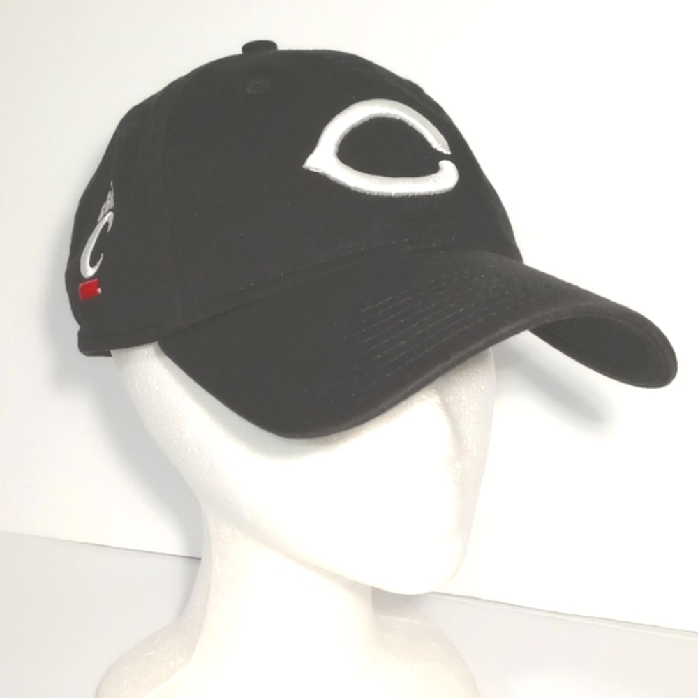 Cincinnati Reds C Logo Black Adjustable Strap Back Unisex MLB Baseball NCAA Hat